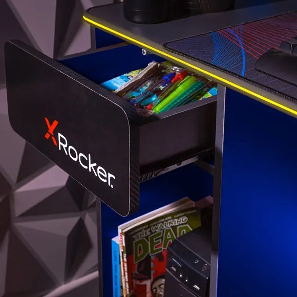 X Rocker Carbon Tek Gaming Desk with Wireless Charging and Neo Fibre LED 4