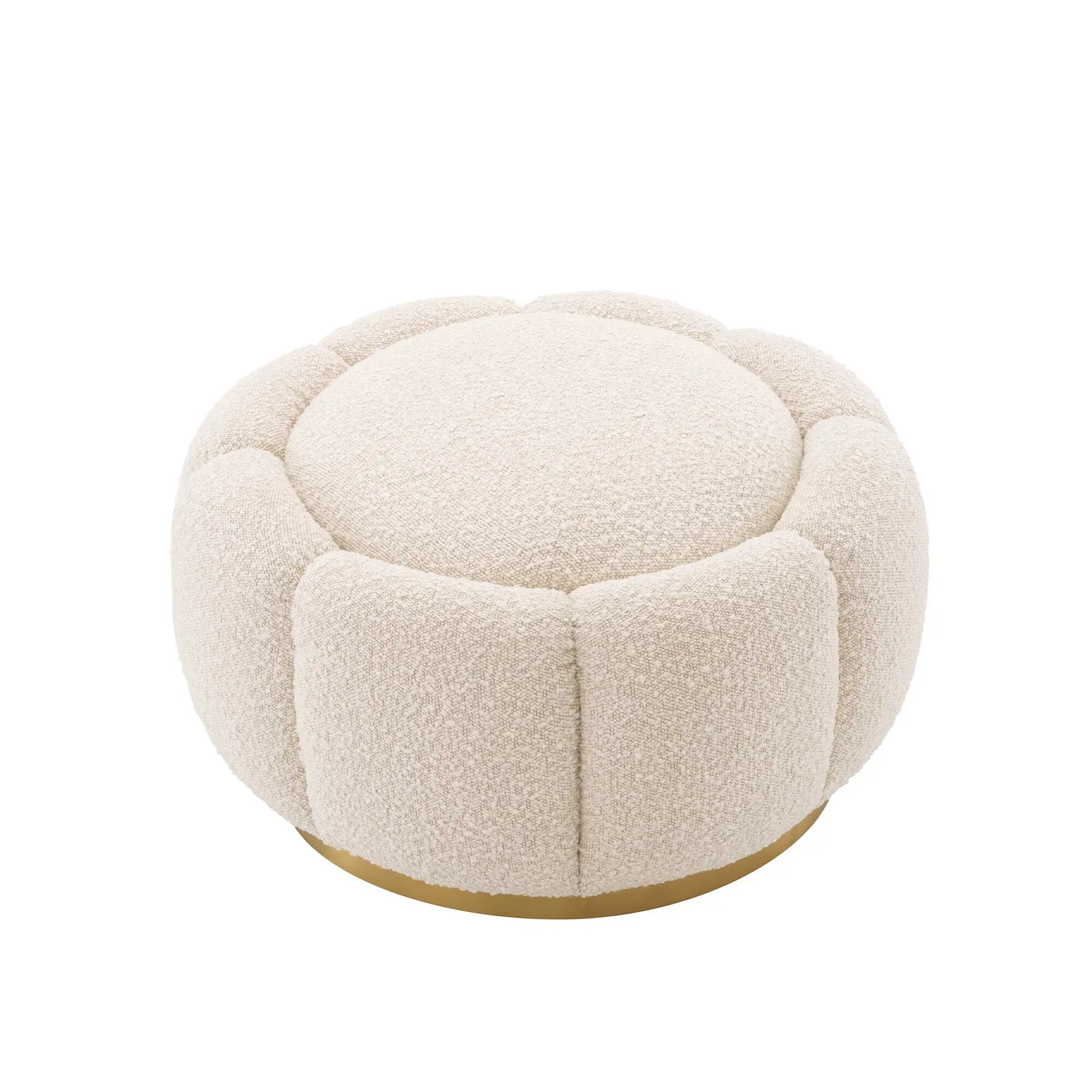 Eichholtz Ottoman Inger Boucl Cream, White Boucle | Barker & Stonehouse 3