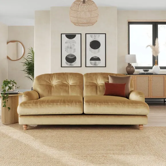 Martha Vintage Velvet 3 Seater Sofa 1
