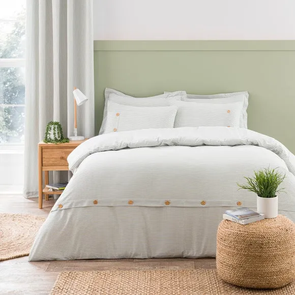 Khai Stripe Sage Oxford Pillowcase 3