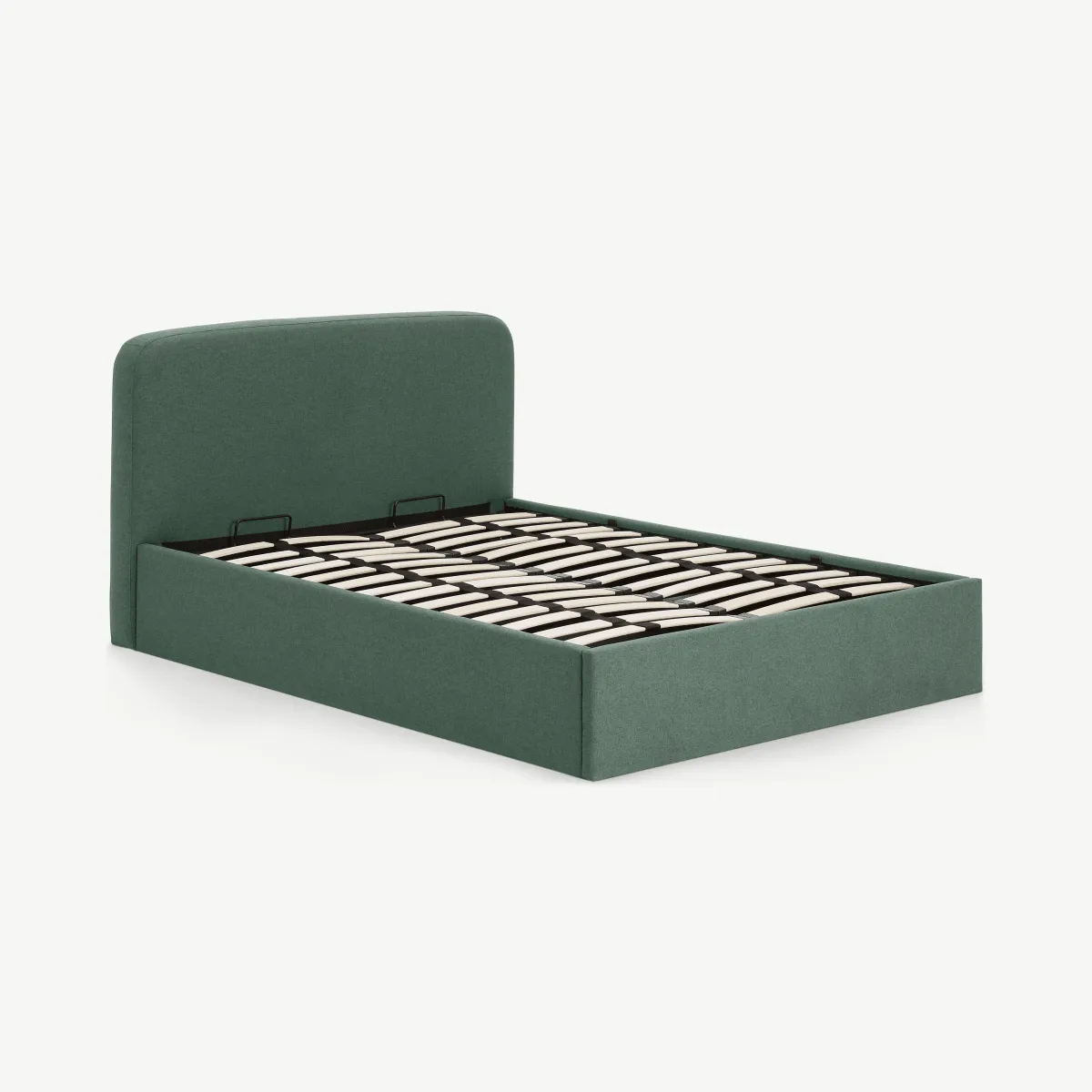 Besley King Size Bed with Ottoman Storage, Bay Green
