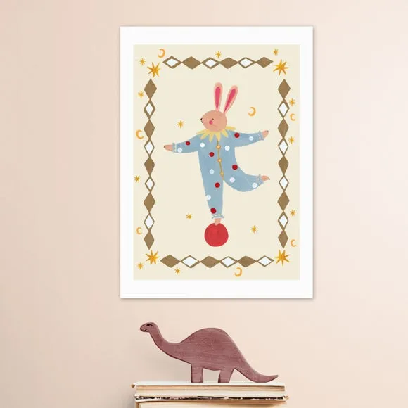 East End Prints Balancing Bunny Print 1