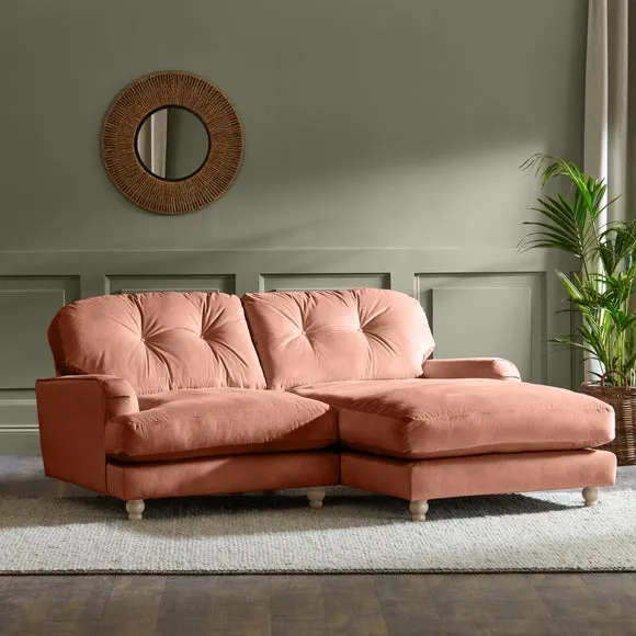 Martha Vintage Velvet Corner Chaise 2