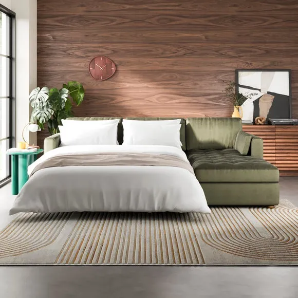 Zoe II Velvet Corner Storage Sofa Bed 1