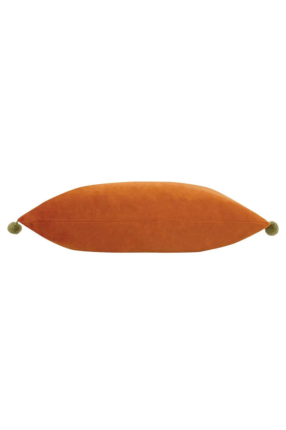 Paoletti Fiesta Soft Velvet Pom Pom Trimmed Cushion in Orange 2