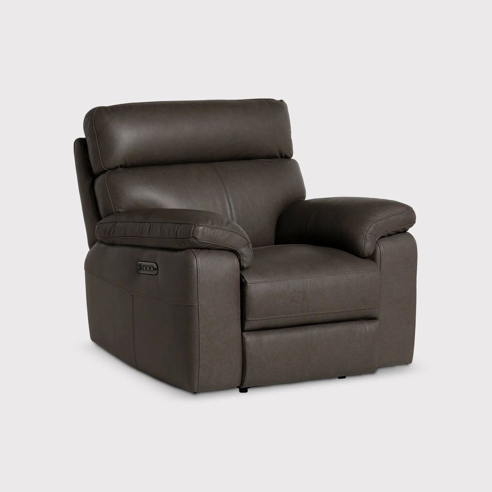 Clark Power Motion Armchair With Headrest, Grey | Barker & Stonehouse