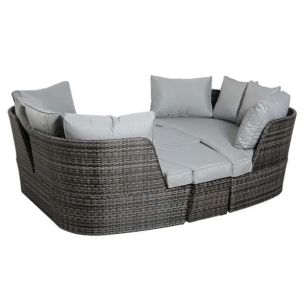 Ascot Garden Day Bed in Grey Weave and Grey Fabric