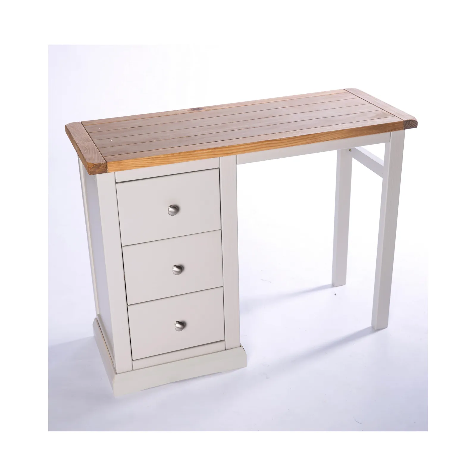 Cabinet Bits Loreo 3 Drawer Dressing Table Set Chrome Knob in Light Grey 3