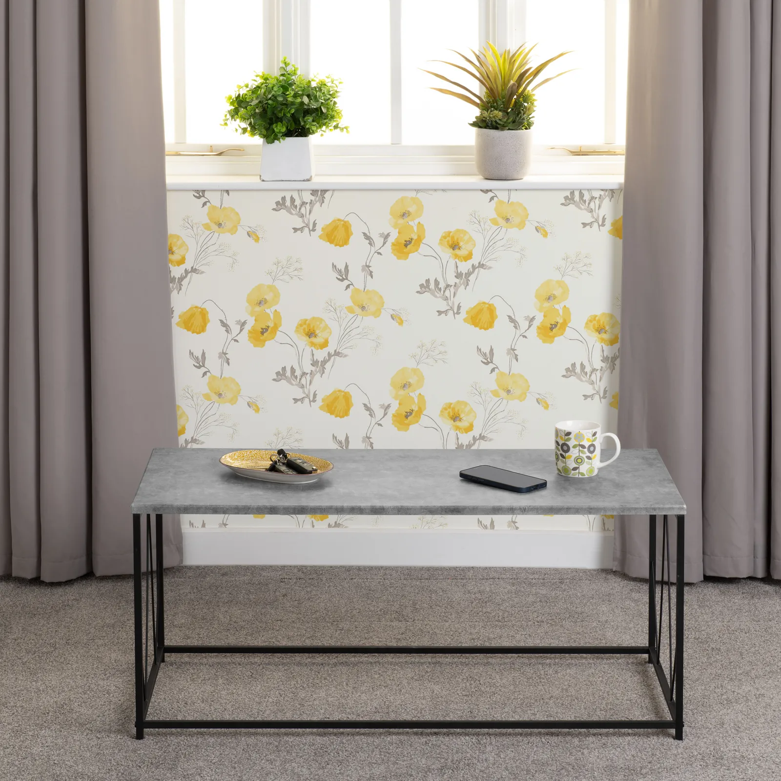Seconique Athens Rectangular Coffee Table in Dark Grey