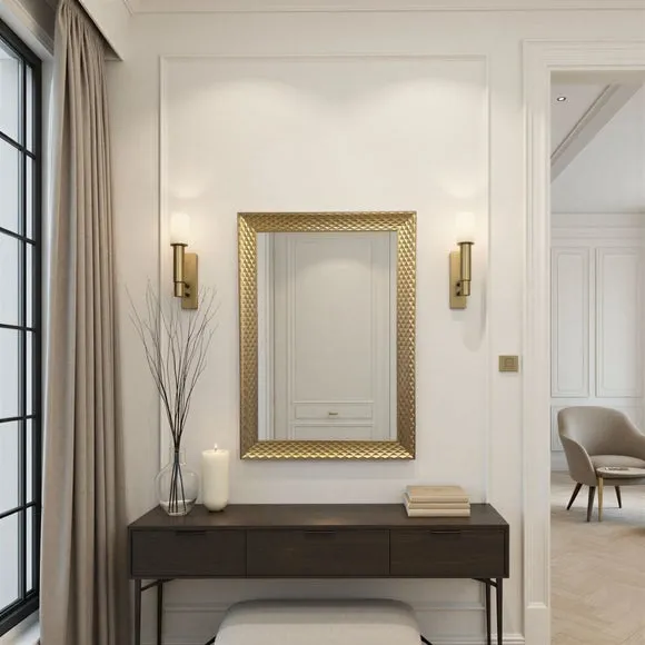 Yearn Diamont Framed Bevelled Rectangle Wall Mirror 3