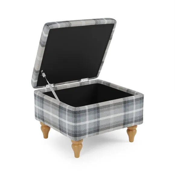 Oswald Check Storage Footstool Tapered Leg 5