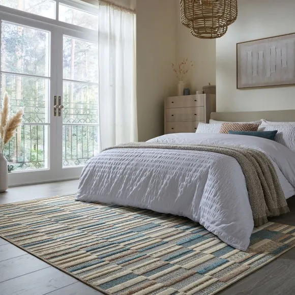 Patchwork Striped Washable Rug 1