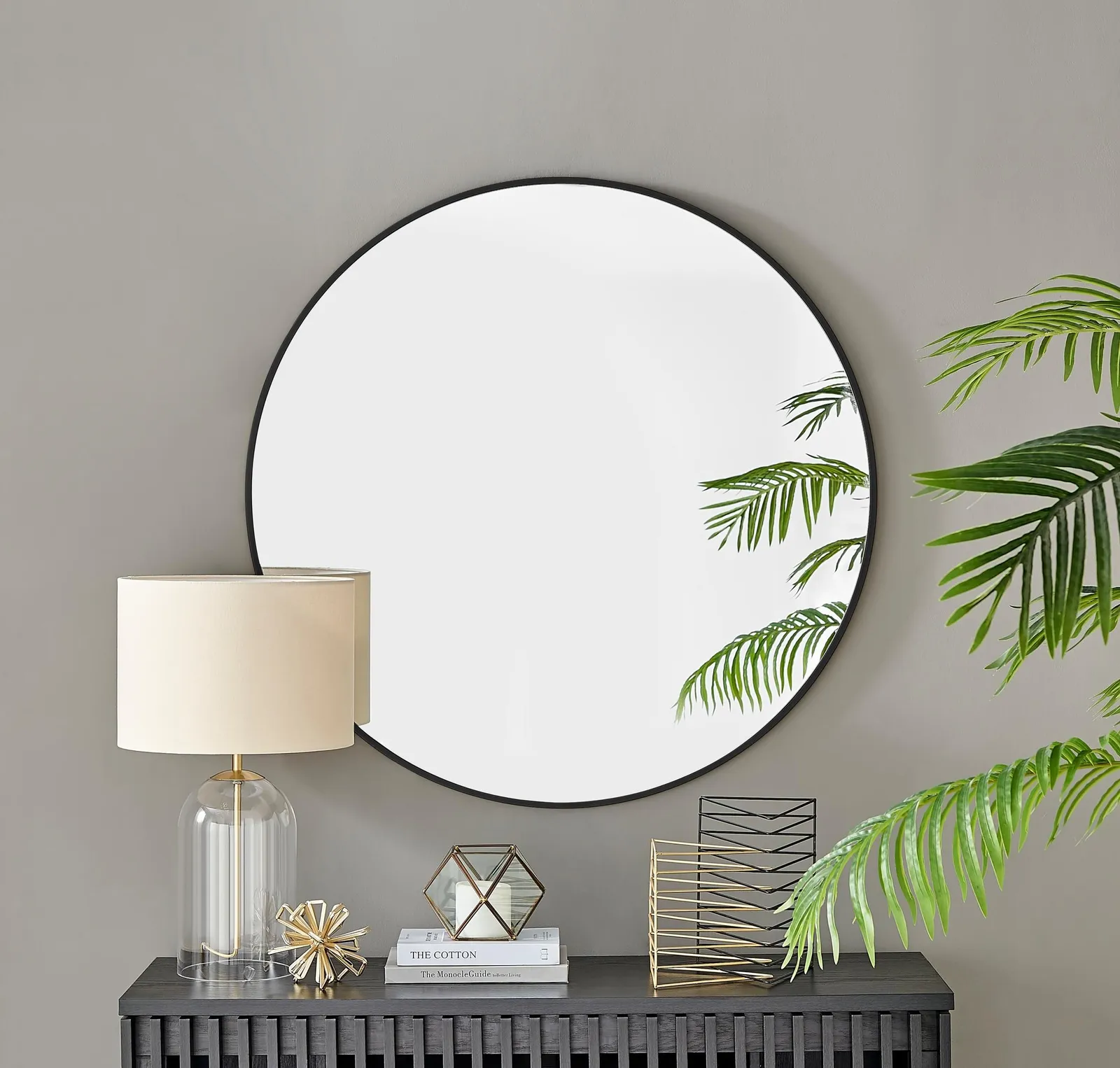 FurnitureboxUK Emma 100cm Large Art Deco Metal Frame Round Hallway Bedroom Dining & Living Room Wall Mirror in Black 2