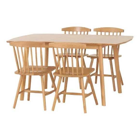 Emery 4-6 Seater Extendable Dining Table with 4 Dining Chairs 2