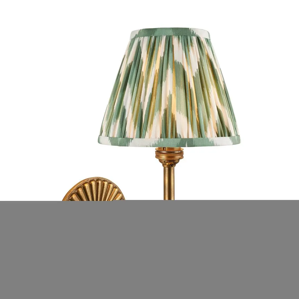 Netlighting Dahlia Swan & Zigzag 16cm Wall Lamp Antique Brass Cotswold Green in Gold