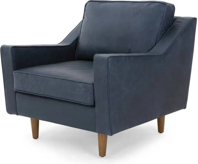 Dallas Armchair, Charm Midnight Premium Leather 