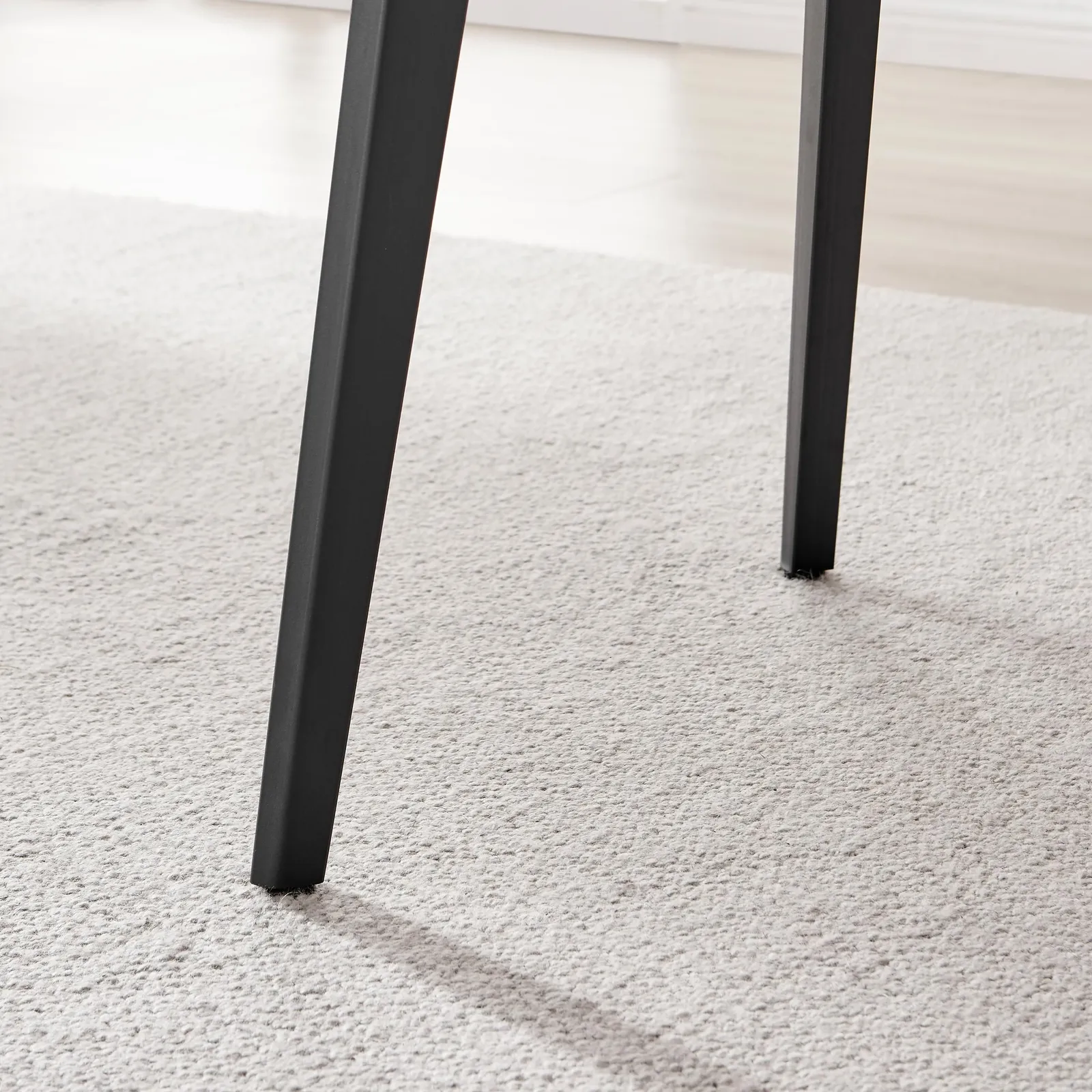 FurnitureboxUK Koko 4-Seater Round Melamine Scratch Resistant Dining Table With Black Legs in Light Oak 5