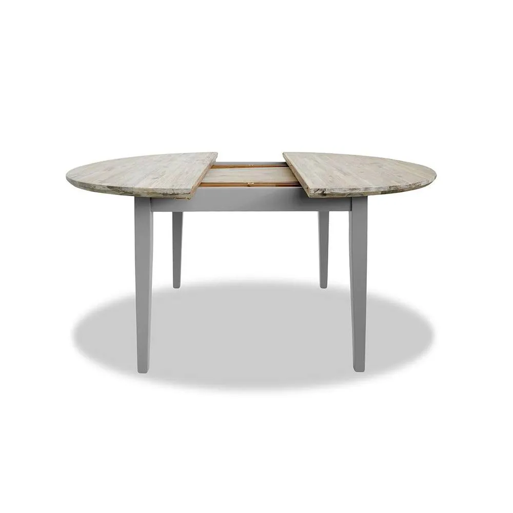 Statement Furniture Florence Round Oval Extendable Kitchen Dining Table in Light Grey 4