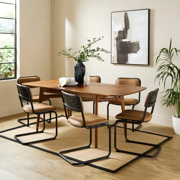 Draper Cantilever Dining Chair, Faux Leather 2