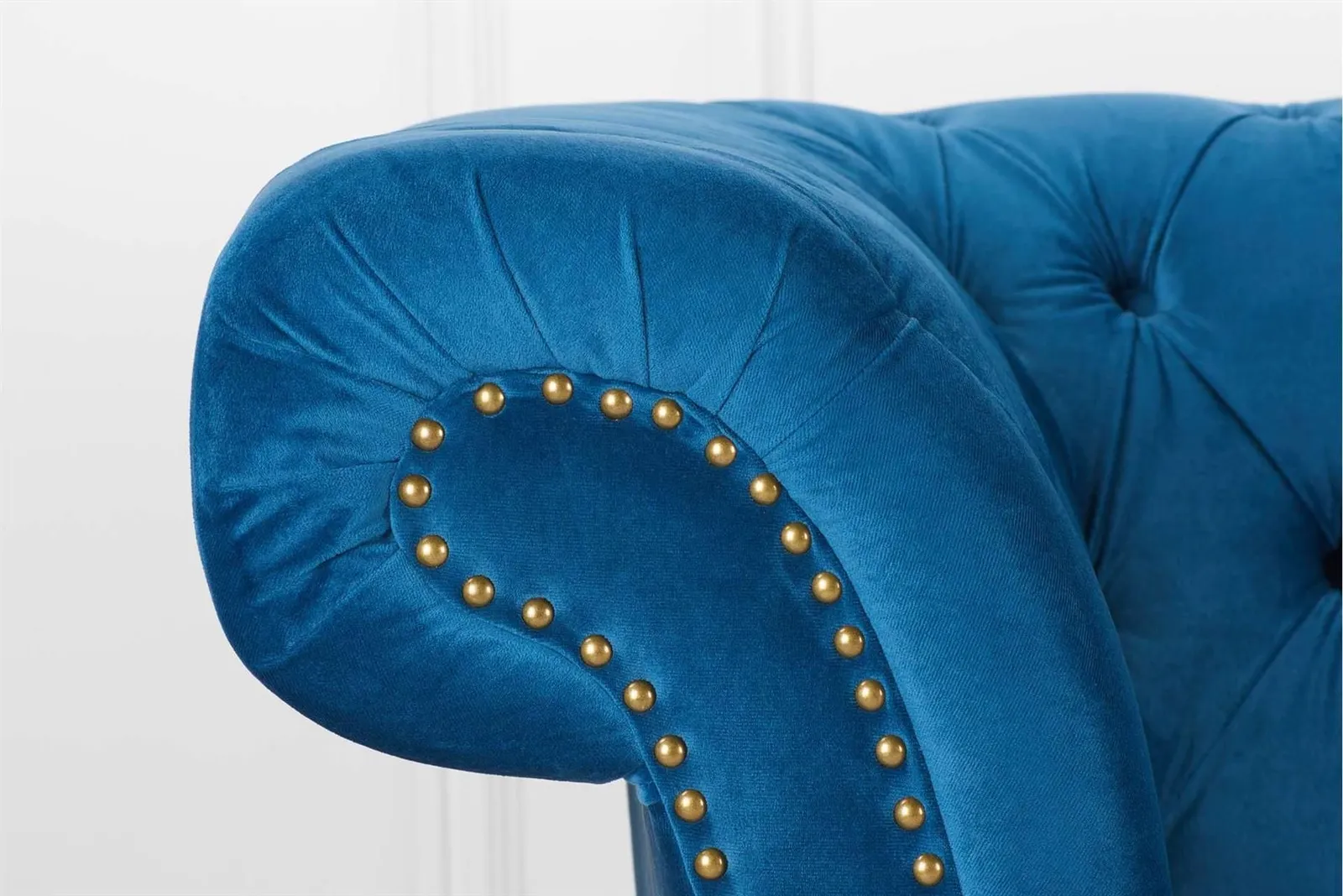 Birlea Chesterfield Sofa 2 Seater Chester Studded Settee in Blue 4