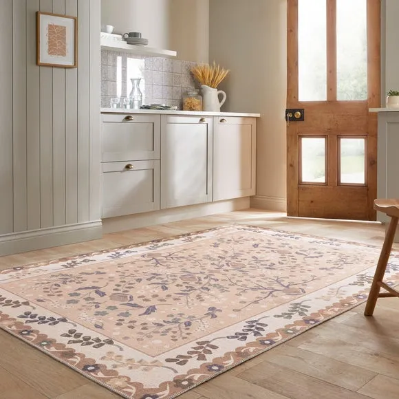 Sabrina Floral Washable Rug 1