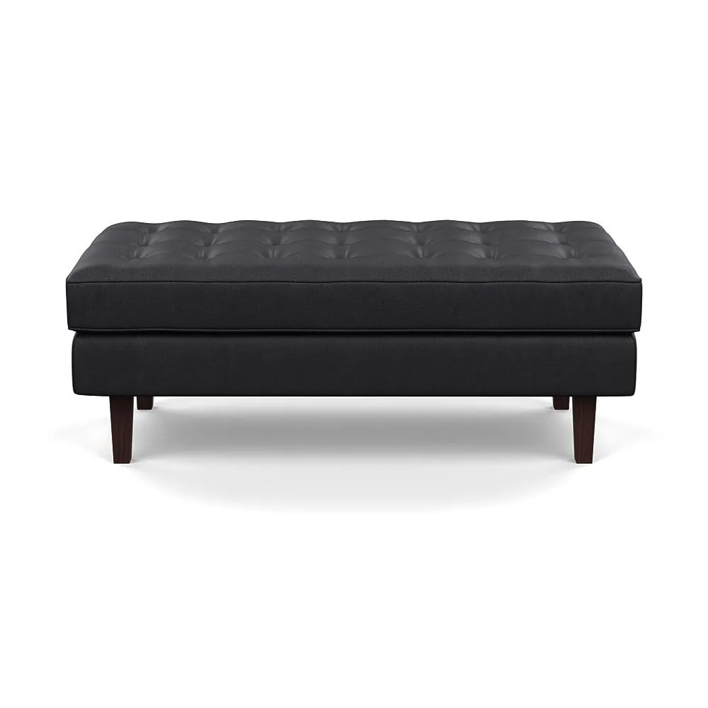 Heal's Hepburn Ottoman Liena Leather Black 622 Black