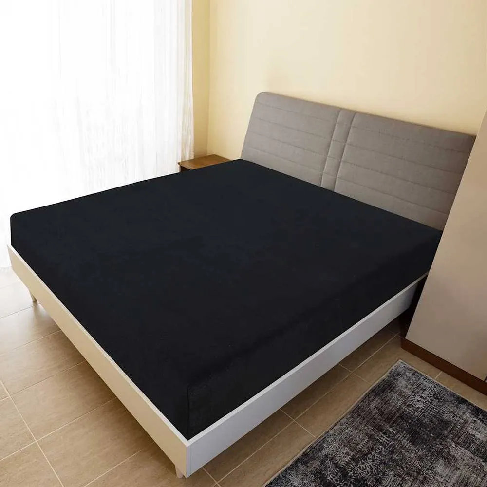 Berkfield Home Jersey Fitted Sheets 2 pcs Black 180x200 cm Cotton