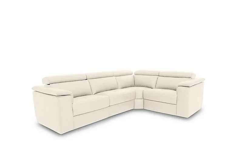 Canto Small Leather Corner Sofa - Torello Bianco Puro - Sofas and Armchairs - In Time for Christmas