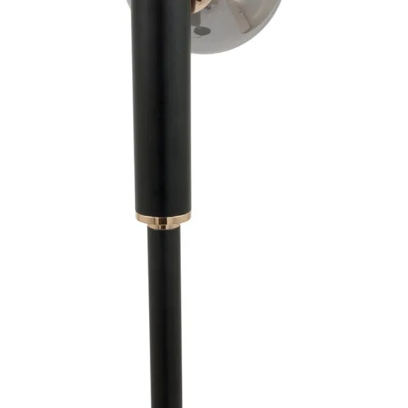 Blair Smoke Glass Ball and Black Metal Floor Lamp 4