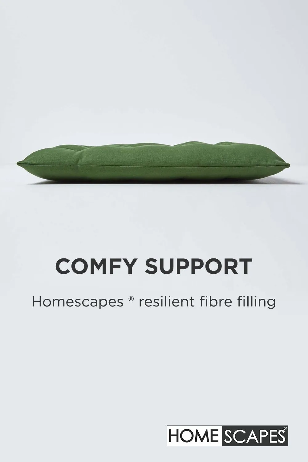 Homescapes 4 Pack Seat Pads Luxury 100% Cotton Indoor Outdoor Garden Cushion, 40cm in Dark Olive 4