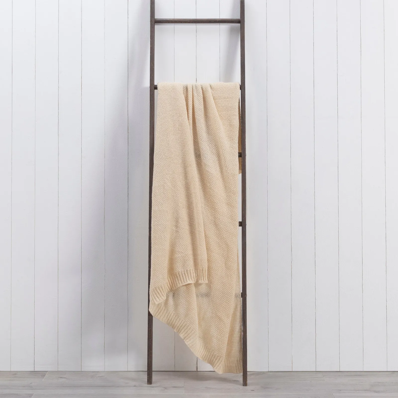 Heather Knitted 130x180cm Throw Cream