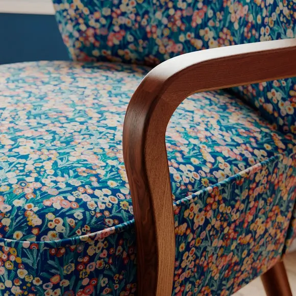 Eliza Harriet Meadow Print Wooden Occasional Armchair 3