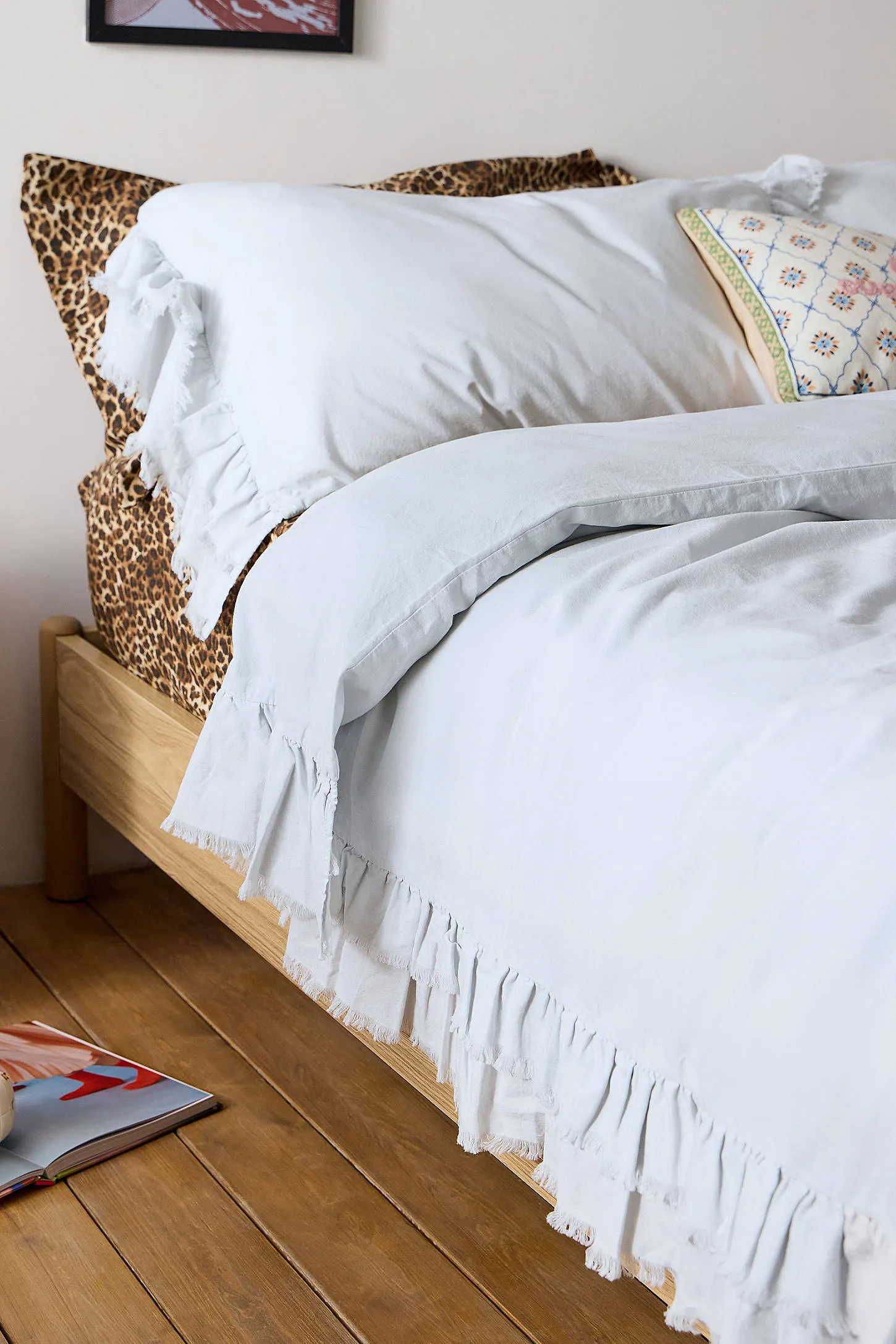 Double Ruffle Duvet Set - Light Blue 6