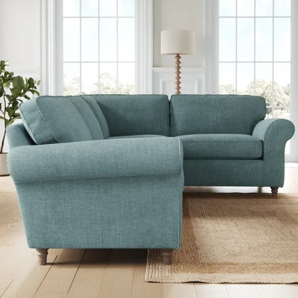 Flori Tonal Plush Chenille Corner Sofa 2