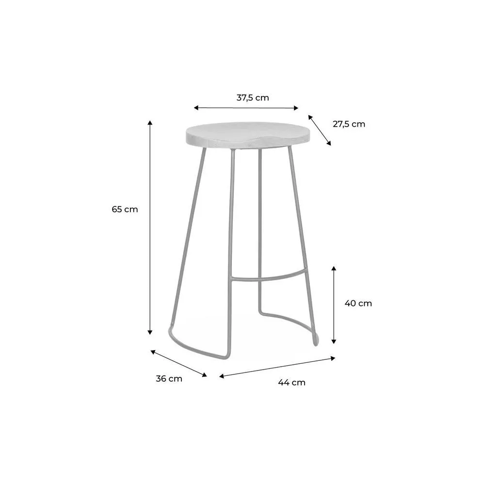 sweeek Pair Of Industrial Metal & Wooden Bar Stools in Light Brown 5