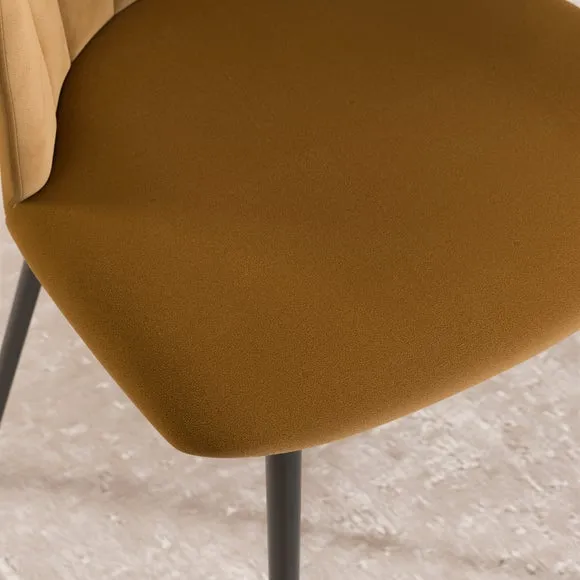 Kendall Dining Chair with Black Legs, Velvet 4