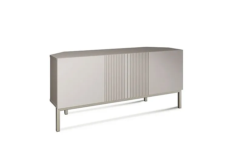 Delta Corner TV Unit with Smart LED Lighting - Grey