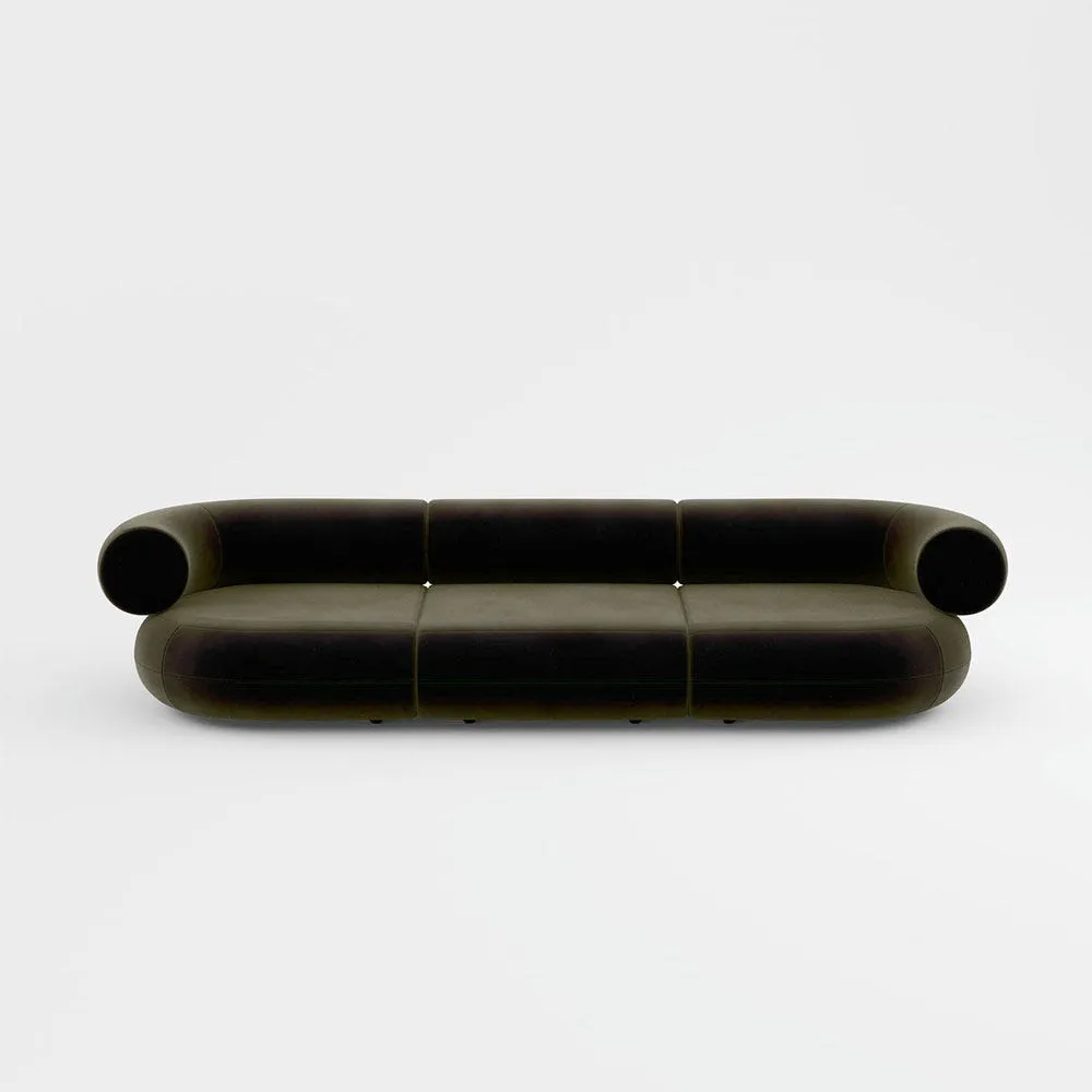 Tom Dixon Fat 3 seater Sofa in Velvet fabric forest 162 2
