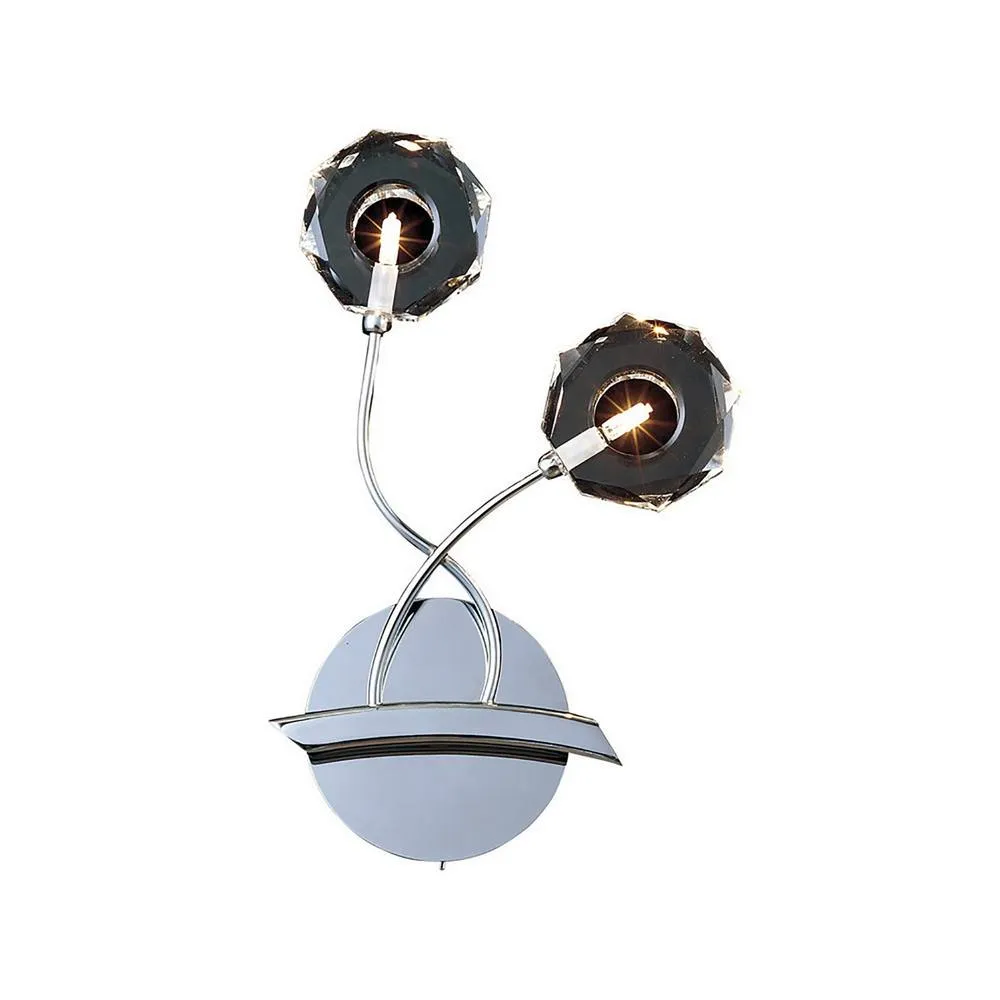 Netlighting Izona Wall Lamp 2 Light G4 Polished Chrome NOT LEDCFL Compatible in Grey