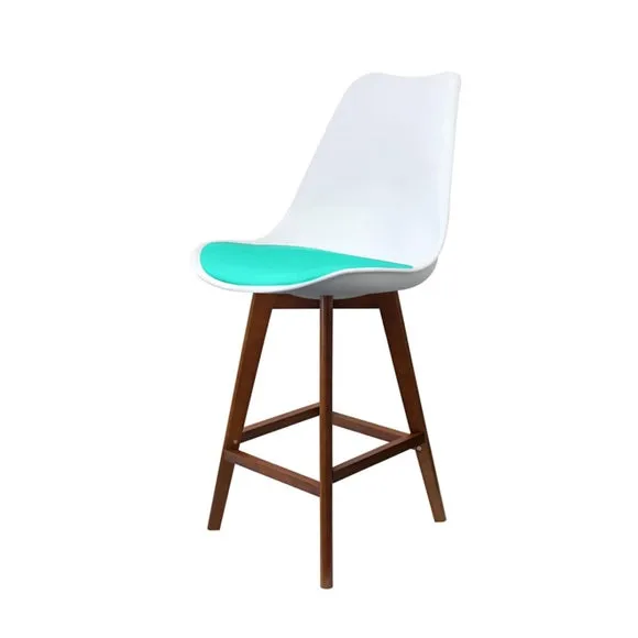 Fusion Living Soho White Plastic Bar Stool 2