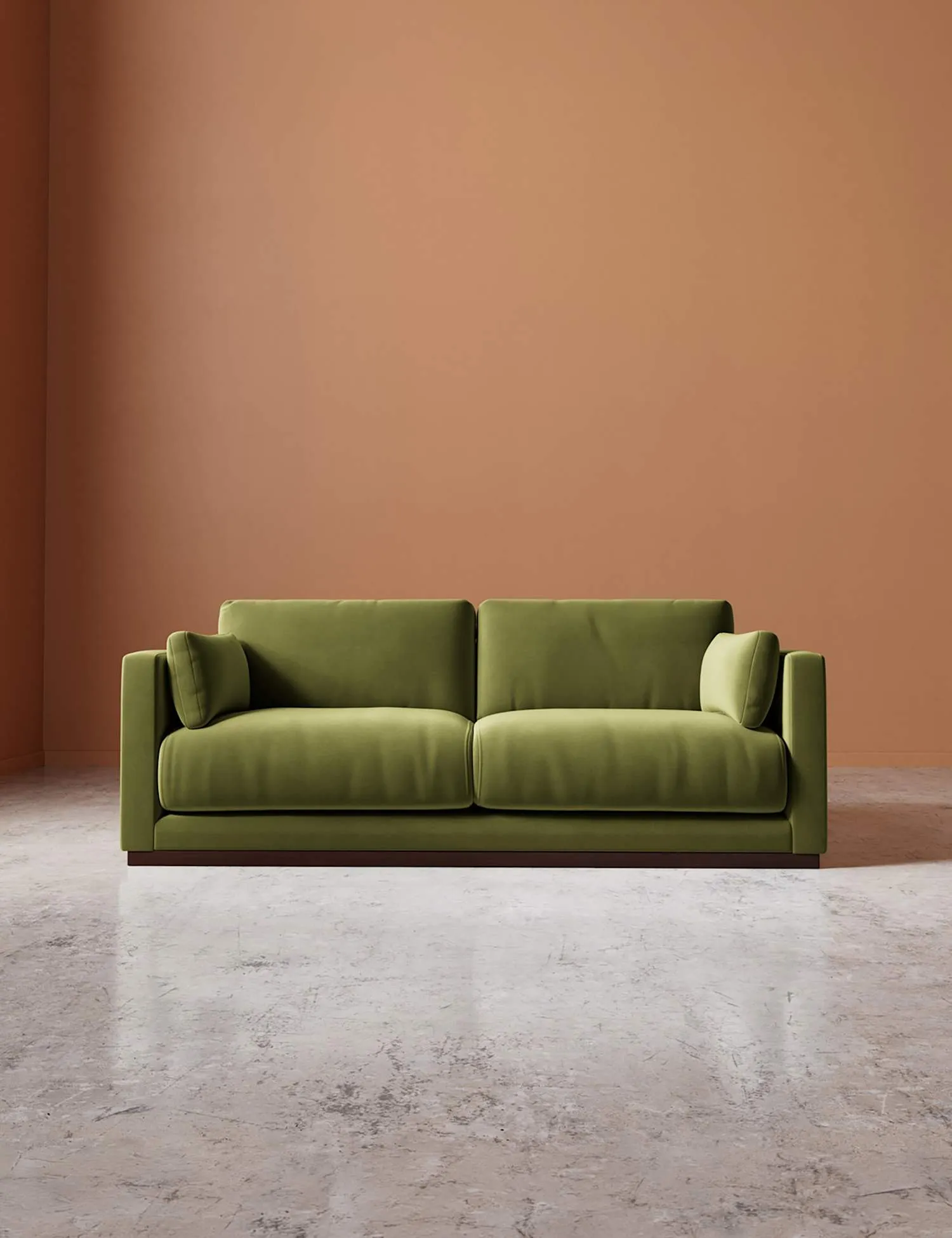 Swoon Easy Velvet 2 Seater Sofa Green