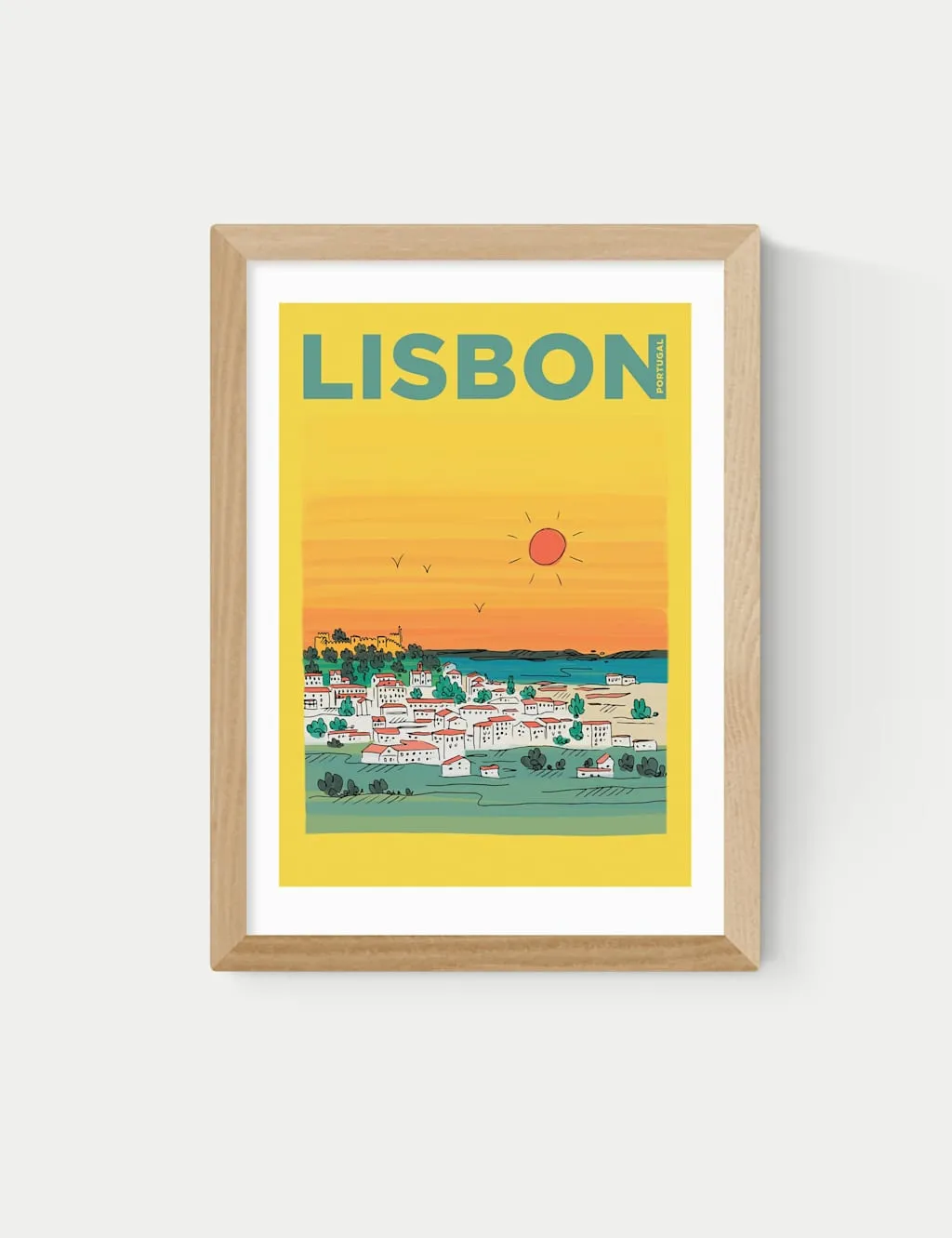 East End Prints Lisbon Framed Art Print Natural