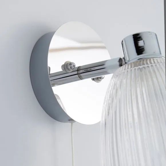 Bremont Ribbed Glass Bathroom Wall Light 4