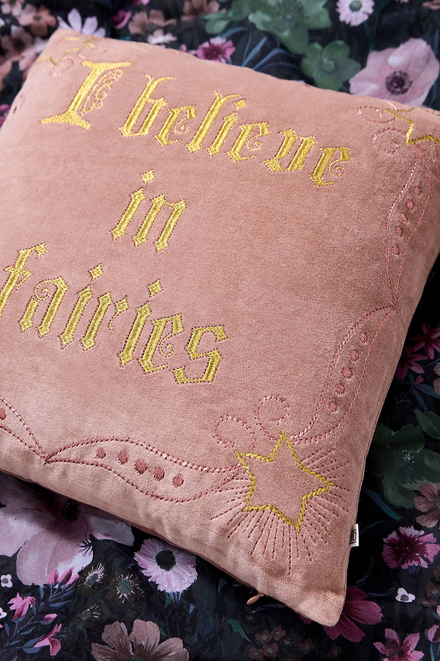Pink I Believe in Fairies Cushion - Pink 2