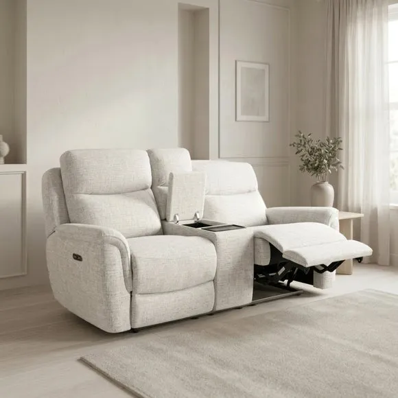 Elgin Power Recliner 2 Seater Sofa With Console 2