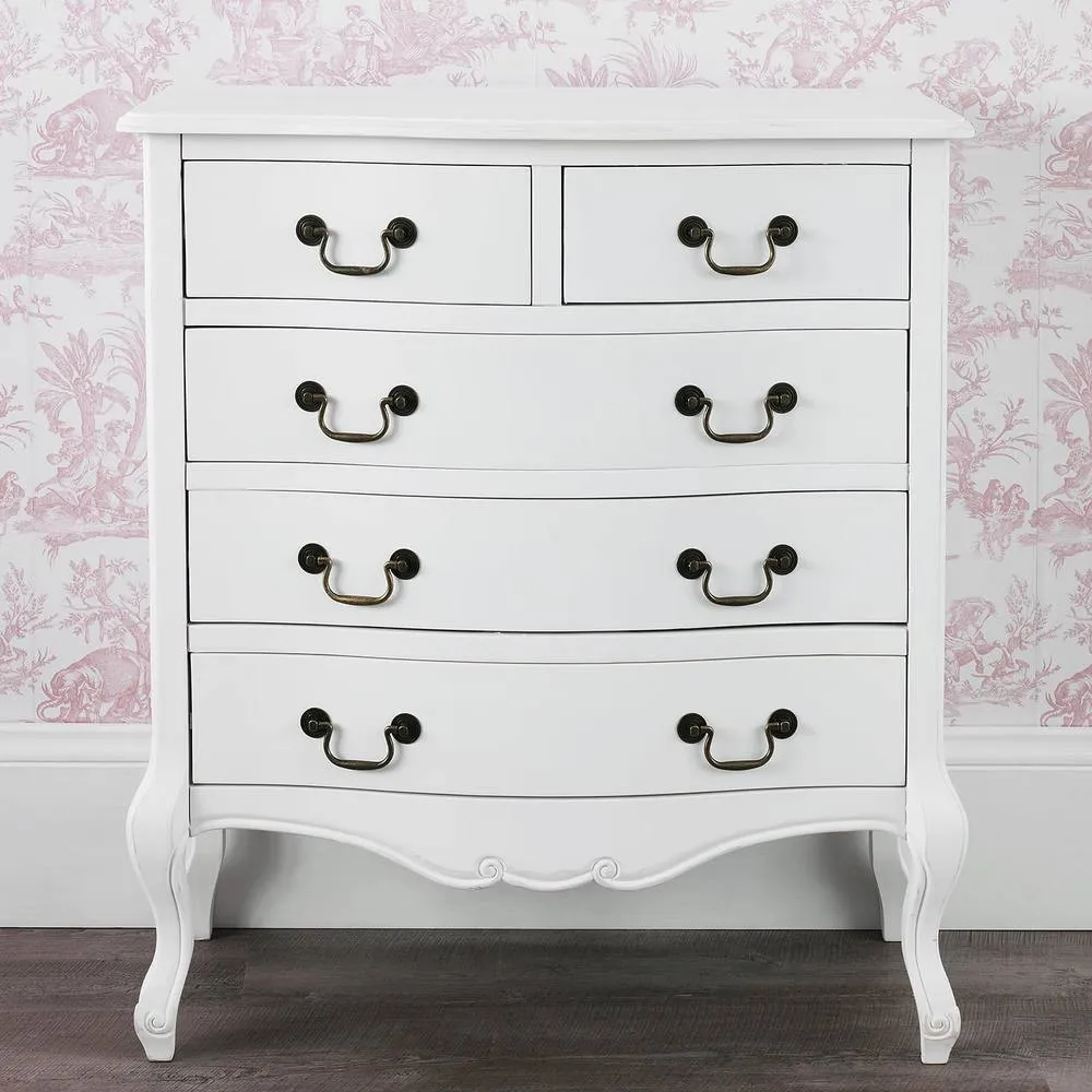 Statement Furniture Juliette Vintage Chic 2 Over 3 Chest of Drawers in White 5