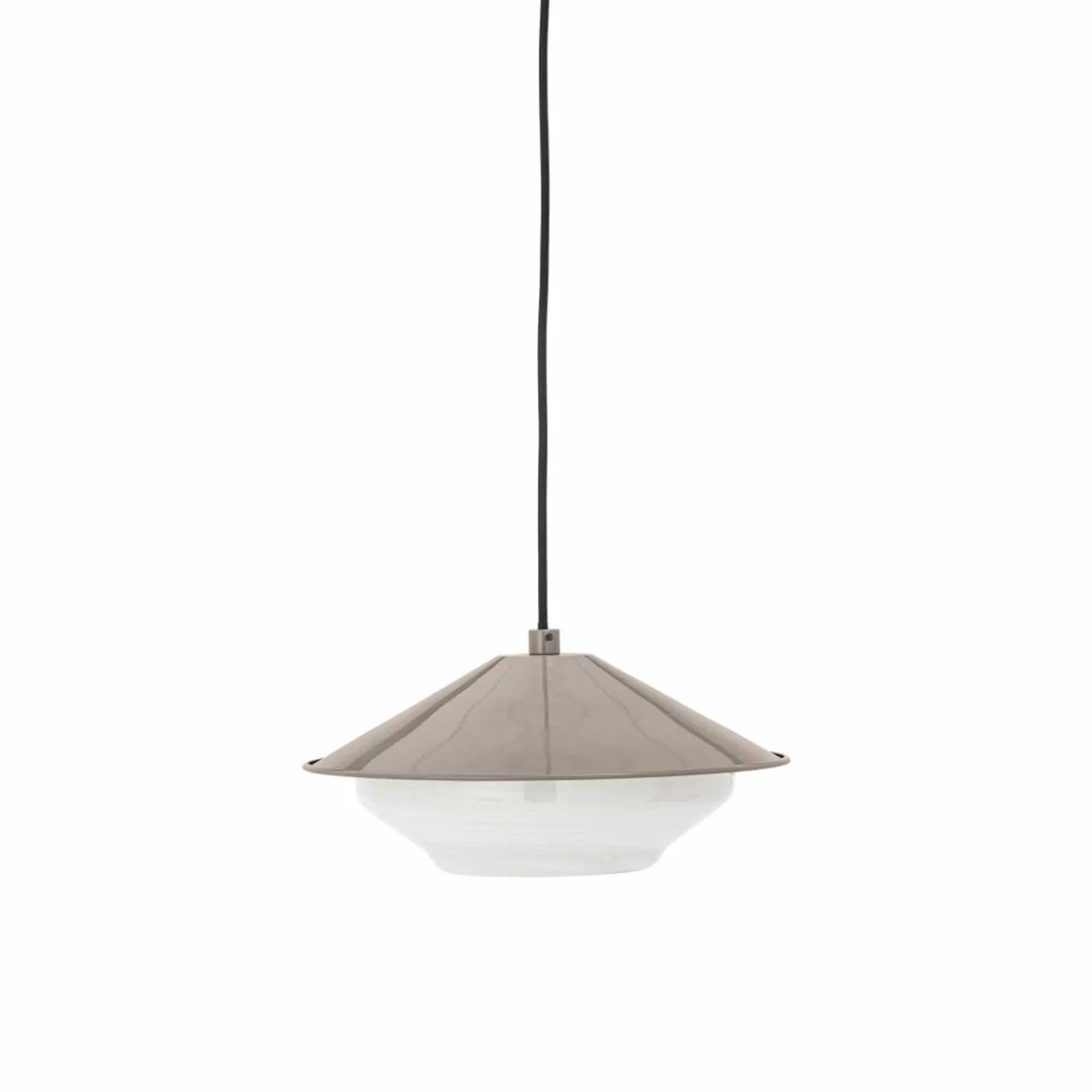 Natural Cone Shaped Pendant Light, Neutral Glass | Barker & Stonehouse