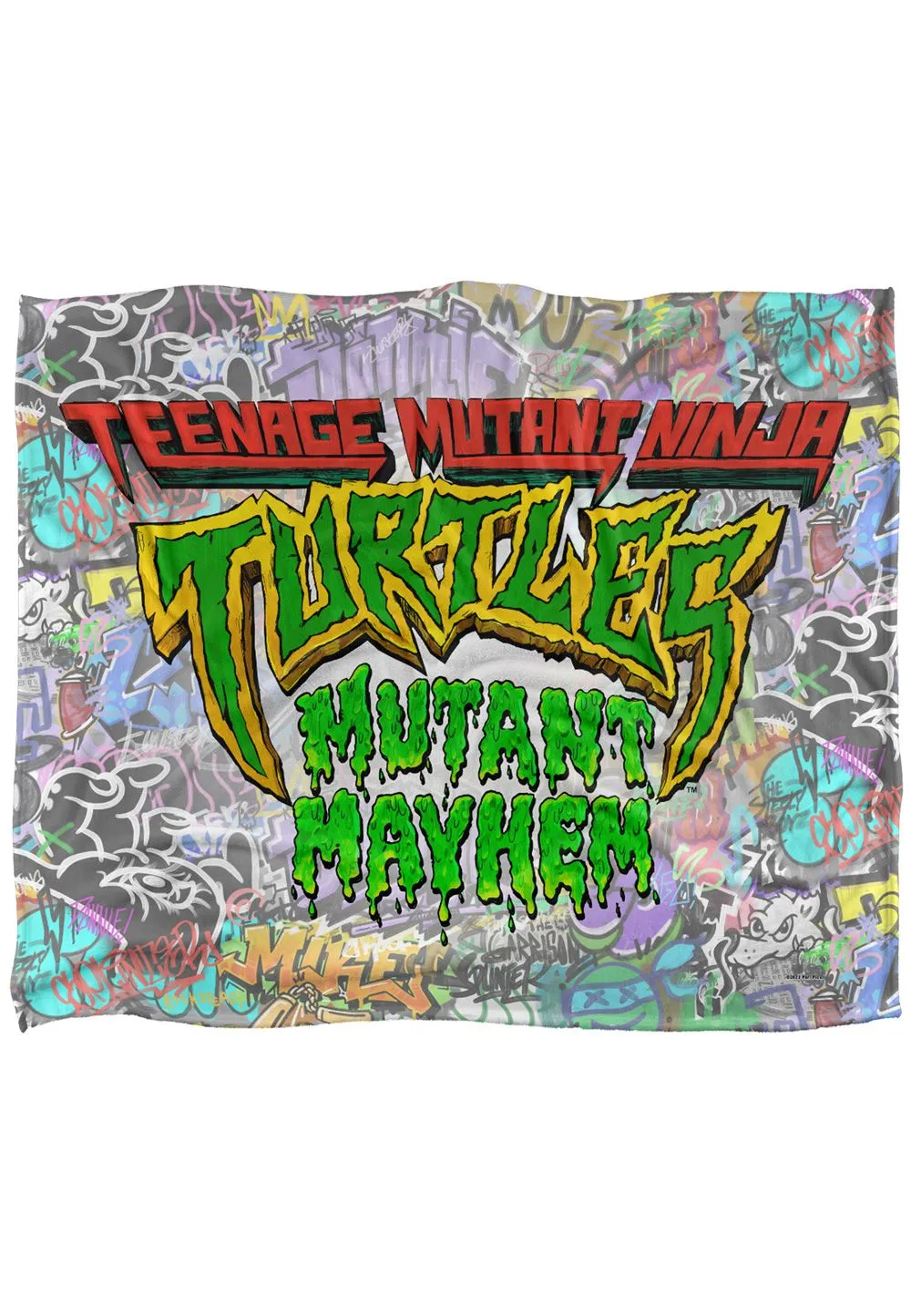 Teenage Mutant Ninja Turtles : Mutant Mayhem Movie Logo Grafitti Silky Touch Super Soft Throw Blanket 152 X 127 cm in White