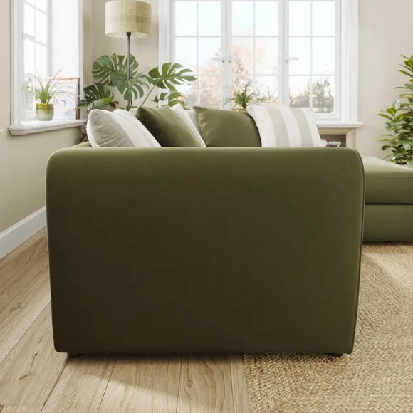 Blake Opulent Velvet Stripe Combo Corner Chaise Sofa 3