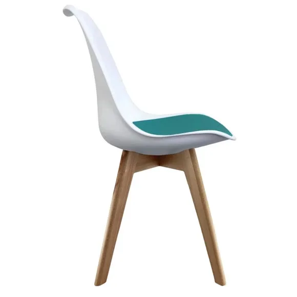 Fusion Living Soho White Plastic Dining Chair with Squared Legs 4